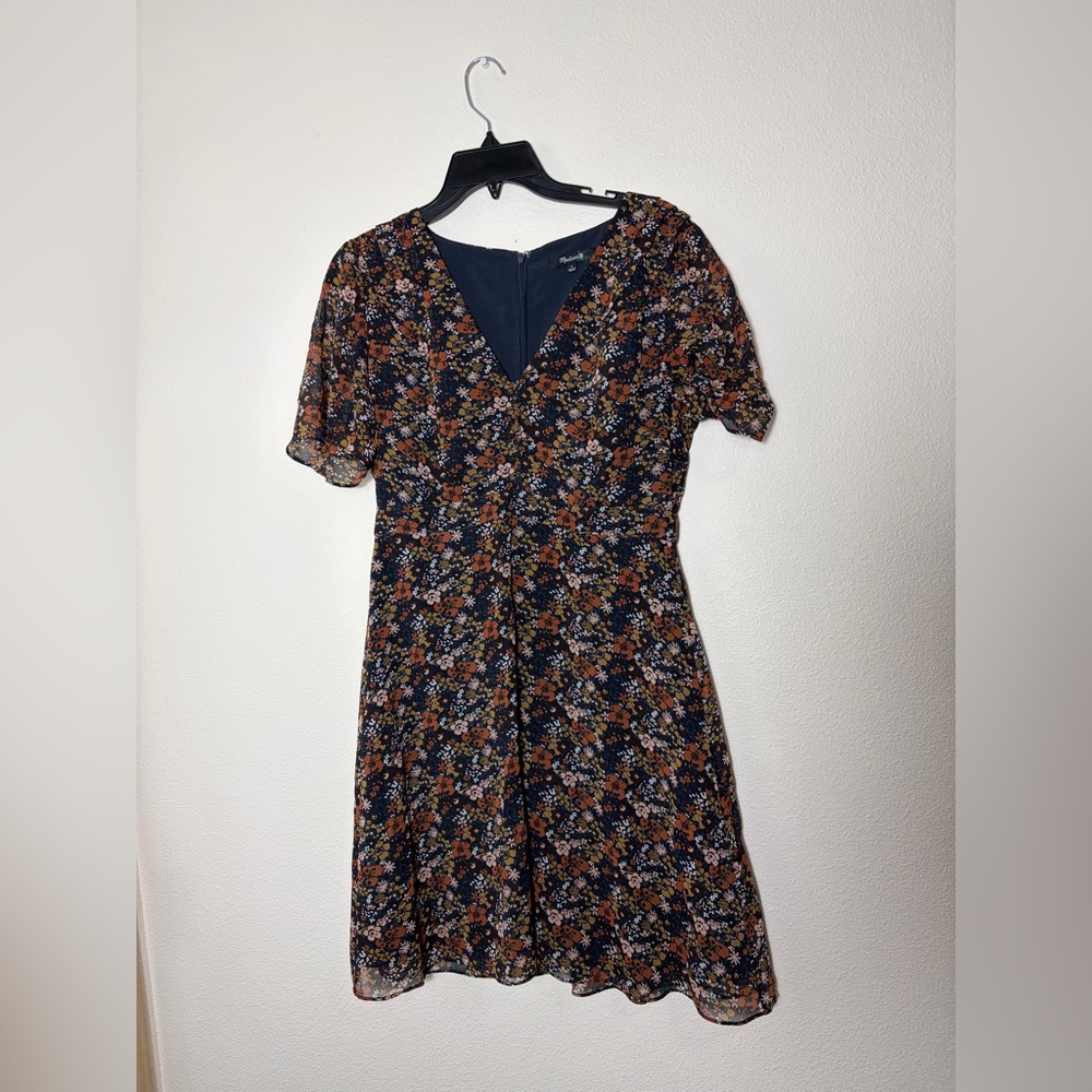 X Madewell Floral Paisley Deep V-Neck Dress Size 4